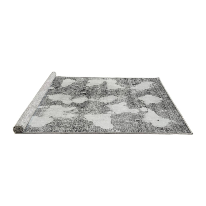 Sideview of Machine Washable Abstract Gray Modern Rug, wshabs970gry
