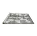 Sideview of Machine Washable Abstract Gray Modern Rug, wshabs970gry