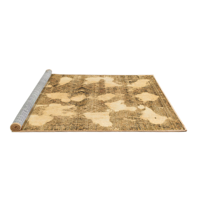 Sideview of Machine Washable Abstract Brown Modern Rug, wshabs970brn