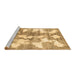 Sideview of Machine Washable Abstract Brown Modern Rug, wshabs970brn