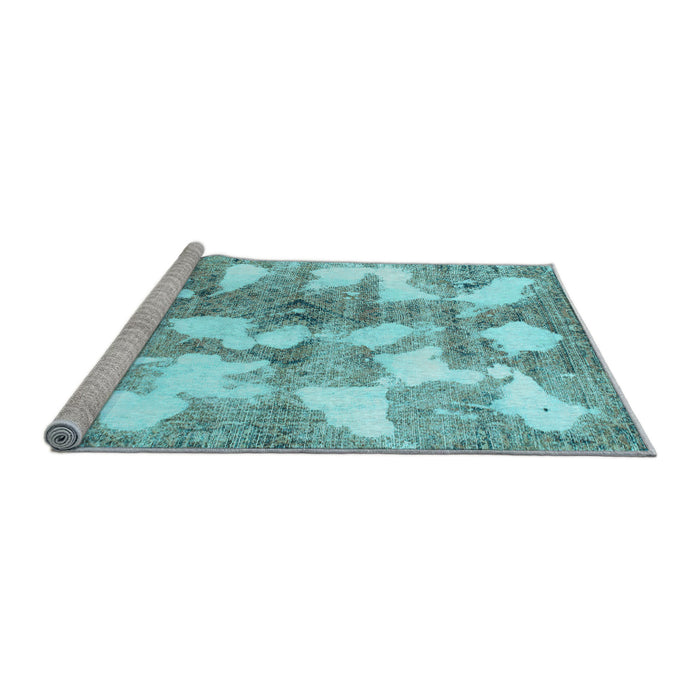 Sideview of Machine Washable Abstract Light Blue Modern Rug, wshabs970lblu