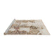 Sideview of Machine Washable Abstract Light Copper Gold Rug, wshabs971