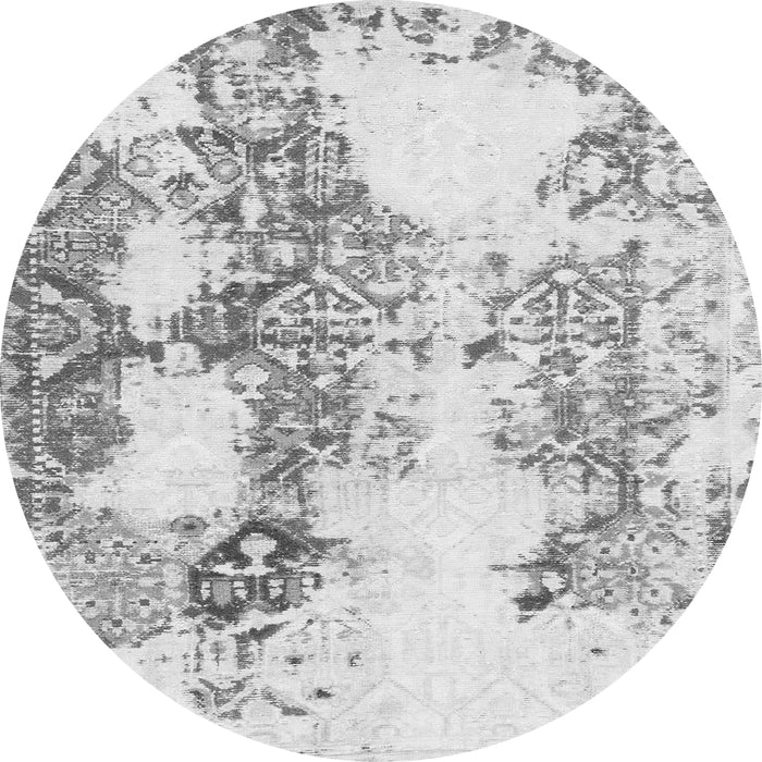 Round Abstract Gray Modern Rug, abs971gry