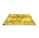 Sideview of Machine Washable Abstract Yellow Modern Rug, wshabs971yw