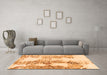 Machine Washable Abstract Orange Modern Area Rugs in a Living Room, wshabs971org