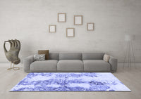 Machine Washable Abstract Blue Modern Rug, wshabs971blu