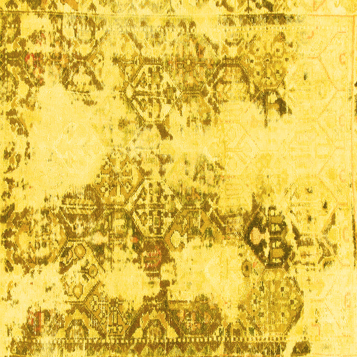 Square Machine Washable Abstract Yellow Modern Rug, wshabs971yw