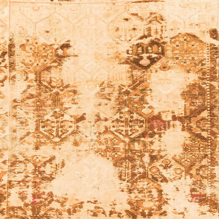 Square Machine Washable Abstract Orange Modern Area Rugs, wshabs971org