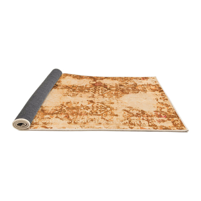Sideview of Abstract Orange Modern Rug, abs971org