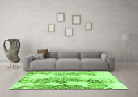 Machine Washable Abstract Green Modern Rug, wshabs971grn