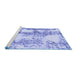 Sideview of Machine Washable Abstract Blue Modern Rug, wshabs971blu