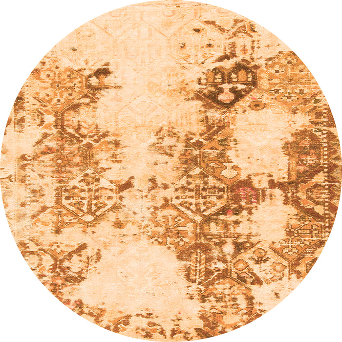 Round Abstract Orange Modern Rug, abs971org