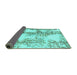 Sideview of Abstract Turquoise Modern Rug, abs971turq