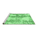 Sideview of Machine Washable Abstract Emerald Green Modern Area Rugs, wshabs971emgrn