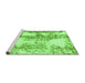 Sideview of Machine Washable Abstract Green Modern Area Rugs, wshabs971grn