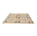 Sideview of Machine Washable Abstract Navajo White Rug, wshabs972