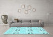 Machine Washable Abstract Light Blue Modern Rug in a Living Room, wshabs972lblu