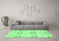 Machine Washable Abstract Emerald Green Modern Rug, wshabs972emgrn