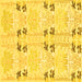 Square Abstract Yellow Modern Rug, abs972yw