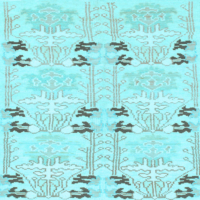 Square Abstract Light Blue Modern Rug, abs972lblu