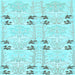 Square Abstract Light Blue Modern Rug, abs972lblu