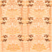 Square Machine Washable Abstract Orange Modern Area Rugs, wshabs972org