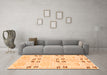 Machine Washable Abstract Orange Modern Area Rugs in a Living Room, wshabs972org