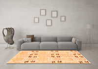 Machine Washable Abstract Orange Modern Rug, wshabs972org