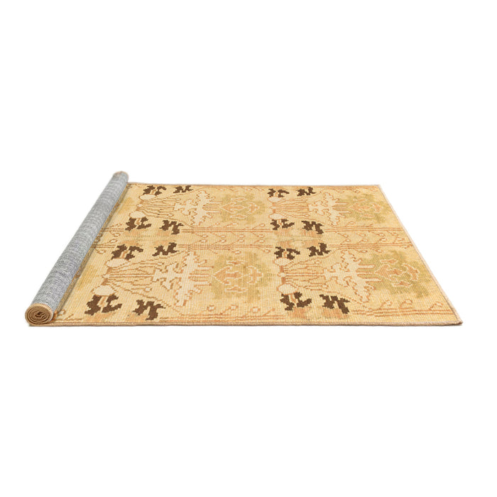 Sideview of Machine Washable Abstract Brown Modern Rug, wshabs972brn