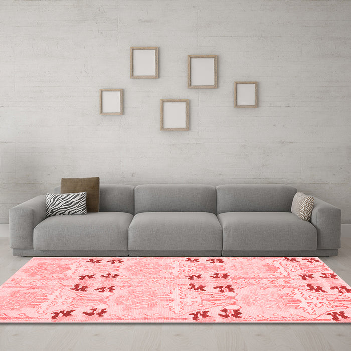 Modern Red Washable Rugs