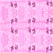 Square Machine Washable Abstract Pink Modern Rug, wshabs972pnk