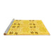 Sideview of Machine Washable Abstract Yellow Modern Rug, wshabs972yw