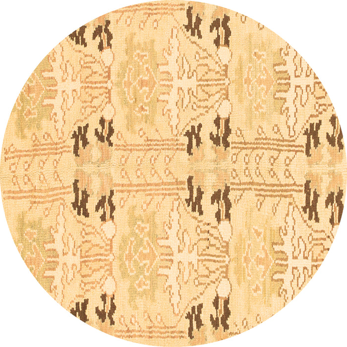 Round Machine Washable Abstract Brown Modern Rug, wshabs972brn