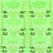 Square Abstract Green Modern Rug, abs972grn