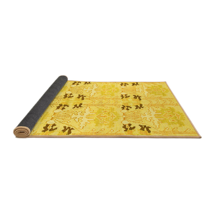 Sideview of Abstract Yellow Modern Rug, abs972yw