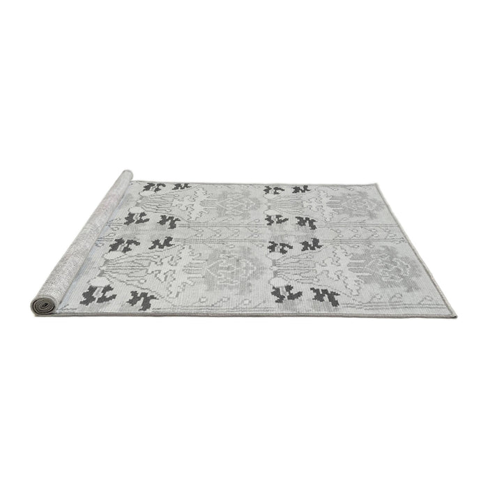 Sideview of Machine Washable Abstract Gray Modern Rug, wshabs972gry