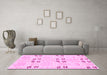 Machine Washable Abstract Pink Modern Rug in a Living Room, wshabs972pnk