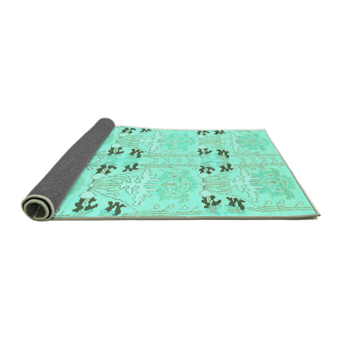 Sideview of Abstract Turquoise Modern Rug, abs972turq