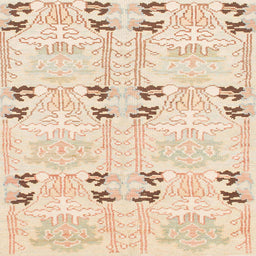 Square Machine Washable Abstract Navajo White Rug, wshabs972