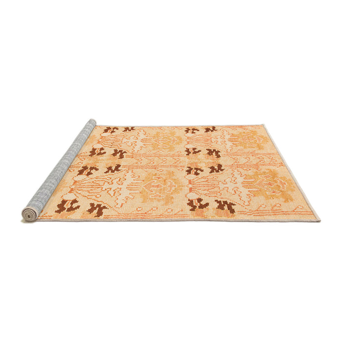 Sideview of Machine Washable Abstract Orange Modern Area Rugs, wshabs972org
