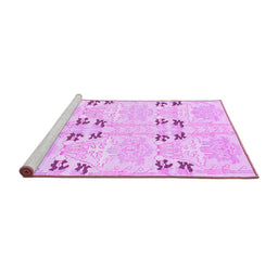 Sideview of Machine Washable Abstract Purple Modern Area Rugs, wshabs972pur