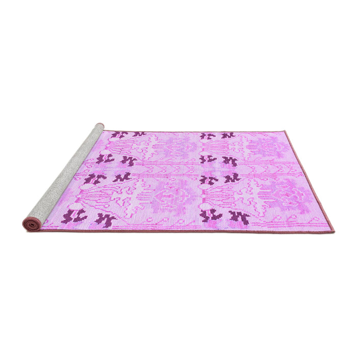 Sideview of Machine Washable Abstract Purple Modern Area Rugs, wshabs972pur