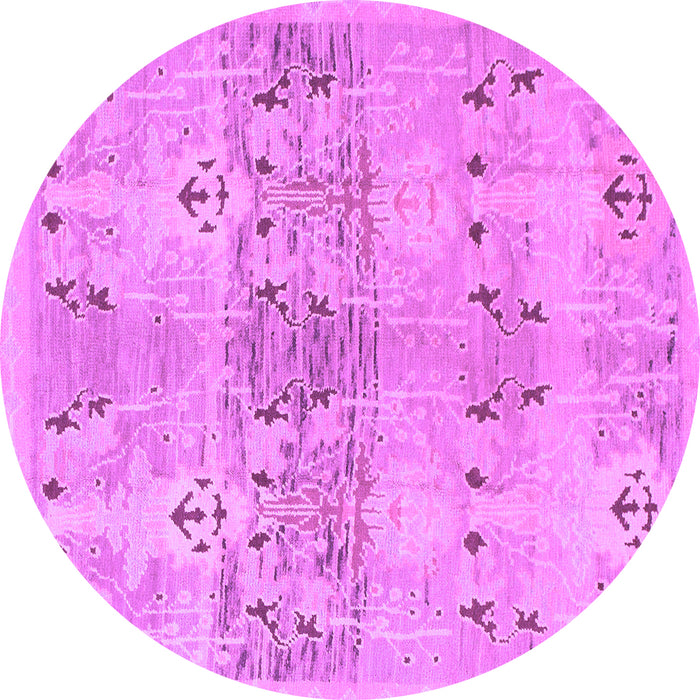 Round Machine Washable Abstract Purple Modern Area Rugs, wshabs973pur