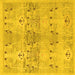 Square Abstract Yellow Modern Rug, abs973yw