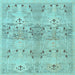 Square Abstract Light Blue Modern Rug, abs973lblu