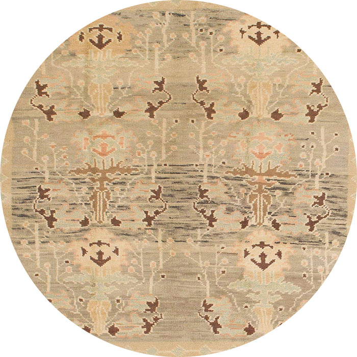 Round Abstract Yellow Modern Rug, abs973