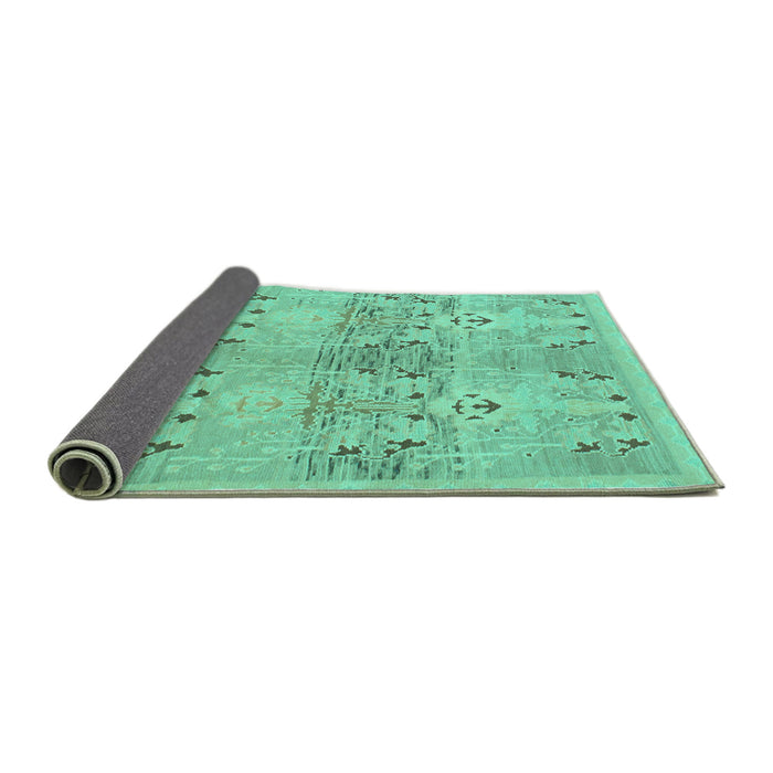 Sideview of Abstract Turquoise Modern Rug, abs973turq