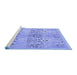 Sideview of Machine Washable Abstract Blue Modern Rug, wshabs973blu