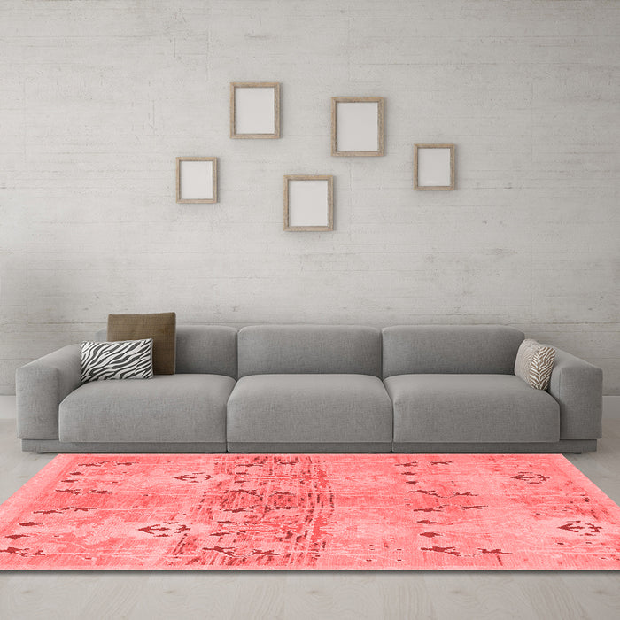 Modern Red Washable Rugs