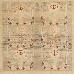 Square Abstract Yellow Modern Rug, abs973